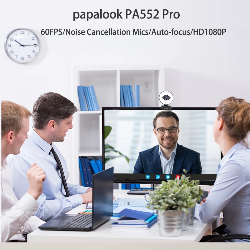 Веб-камера PAPALOOK PA552 PRO вебкамера для прямой трансляции с кольсветильник 60 кадров в