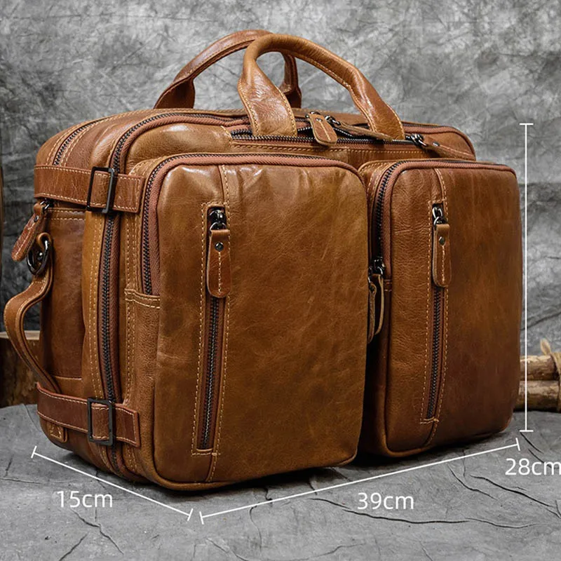 Men Business Briefcase Genuine leather messenger bag tote travel laptop bag fit 14 Inch document cowhide briefcase man handbags