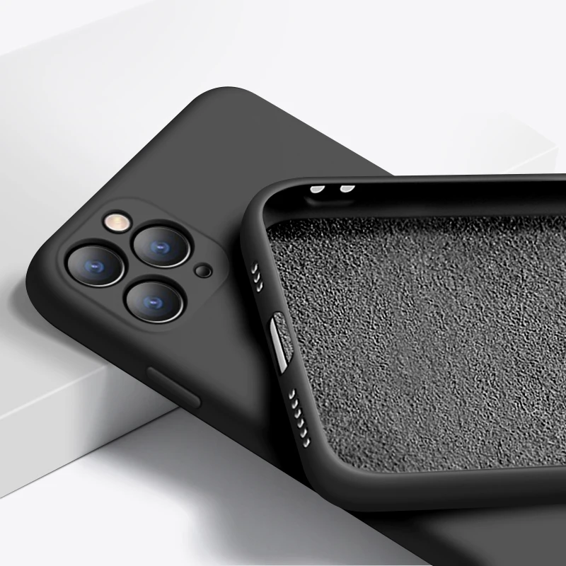 Для iPhone 11 чехол жидкий силиконовый матовый мягкий для Apple Pro Max гибкий