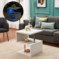 panana modern design coffee side table end table with rgb led lights bedside table phone nightstands storage cabinet white