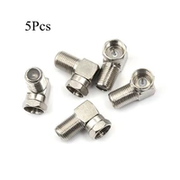 5pcslot f male to f female adapter connector rg6 rg59 right angle 90 degree coaxial connector waterproof connection wholesale