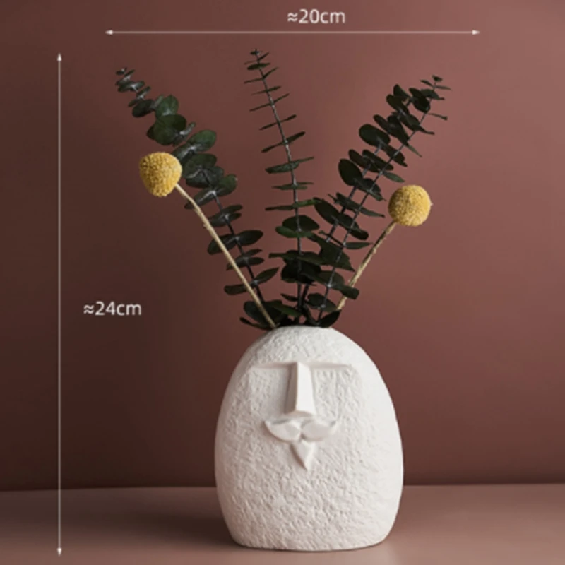 Creativity Ceramic Dried Flower Vase Nordic Home Decoration Accessories Face Funny Vases Living Room Decor Abstract Gift | Дом и сад