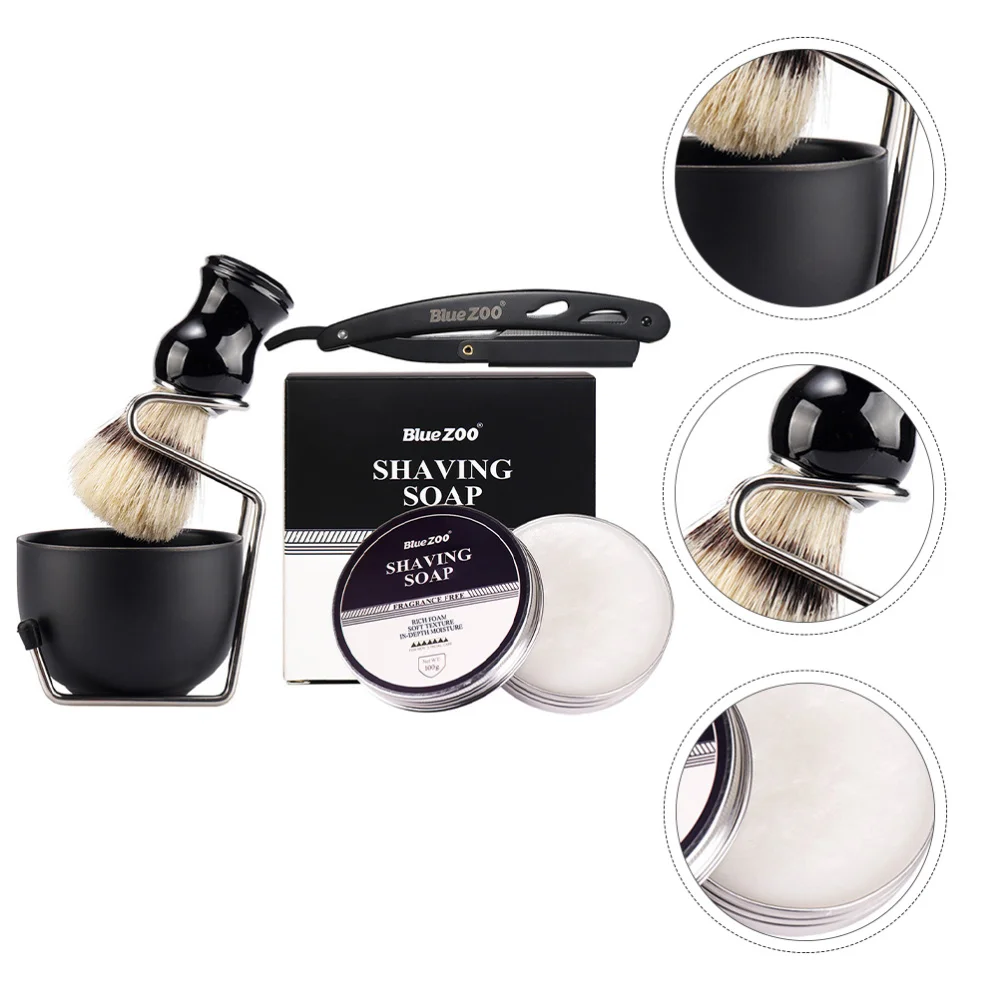 

1 Set of Men Shaving Brush Set Foaming Bowl Shaving Cream Foaming Bowl (Black)