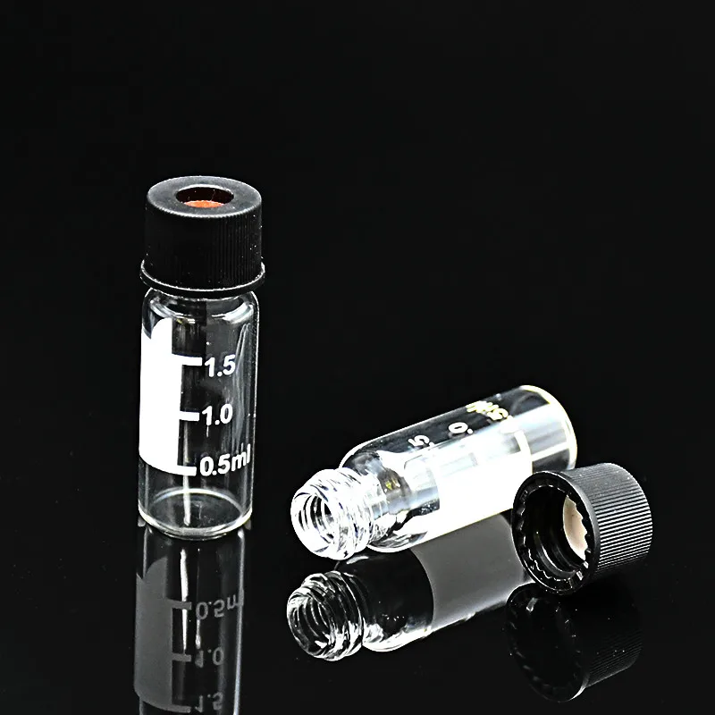 Хроматографические флаконы 1 5 мл с черной крышкой 8 мм и прозрачной