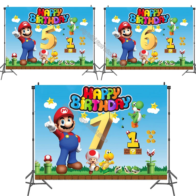 Фон для фотосъемки в стиле Марио Брос|Украшения своими руками вечеринки| |