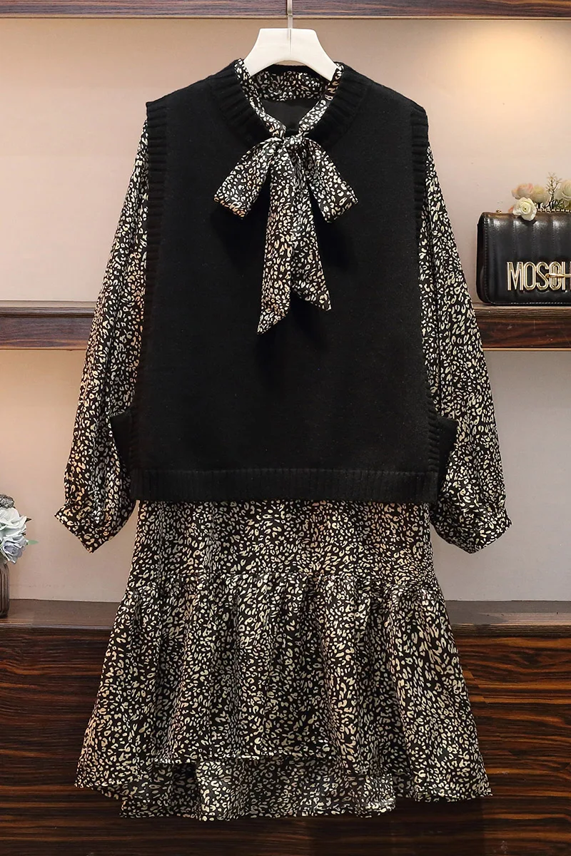 Осенний костюм новая Корейская версия большого размера толстый Mm плотный и