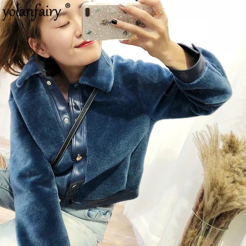 

Real Fur Coat Women Korean Sheep Shearing Winter Coat Women 100% Wool Jacket for Womens Clothing 2020 Manteau Femme YY858