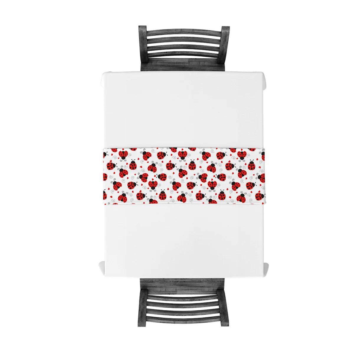 Красная божья коровка белый фон настольная дорожка современная столовая