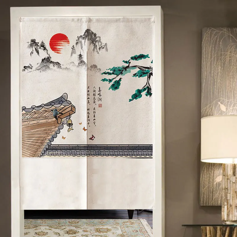 Новая китайская дверная занавеска с ландшафтом разделительная для кухни