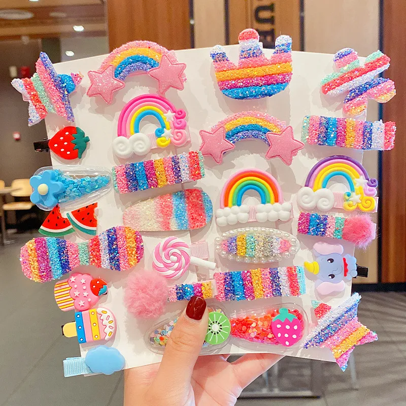 5 шт./компл. новое платье для девочек в радужную и с украшениями виде звезды цветка