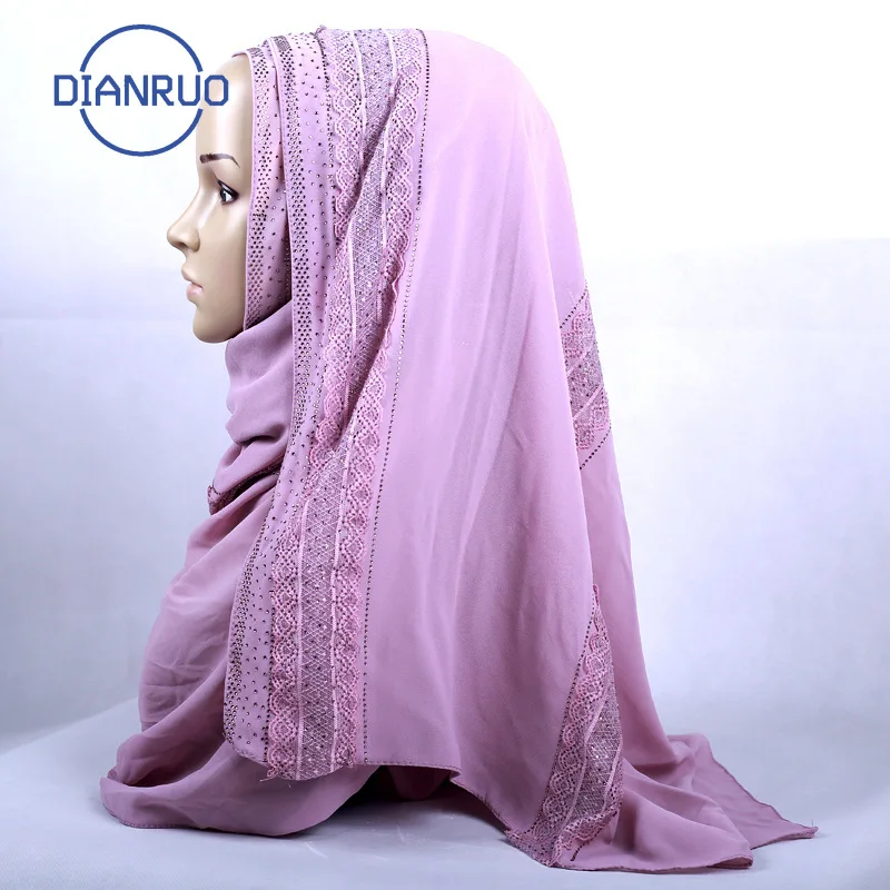 DIANRUO 2020 великолепные блестки индейка хиджаб мусульманский шифоновый шарф