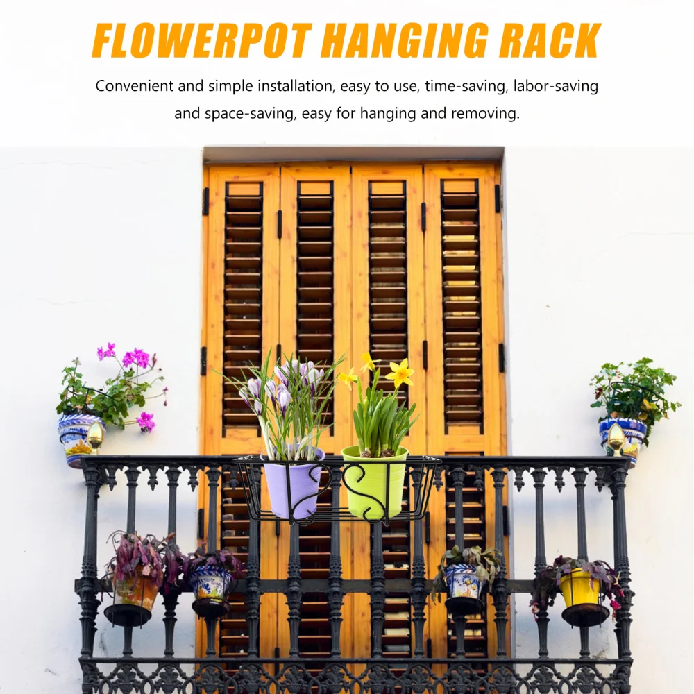 

1Pc Plants Pot Hanging Holder Hanging Railing Flower Rack Bonsai Hanging Rack