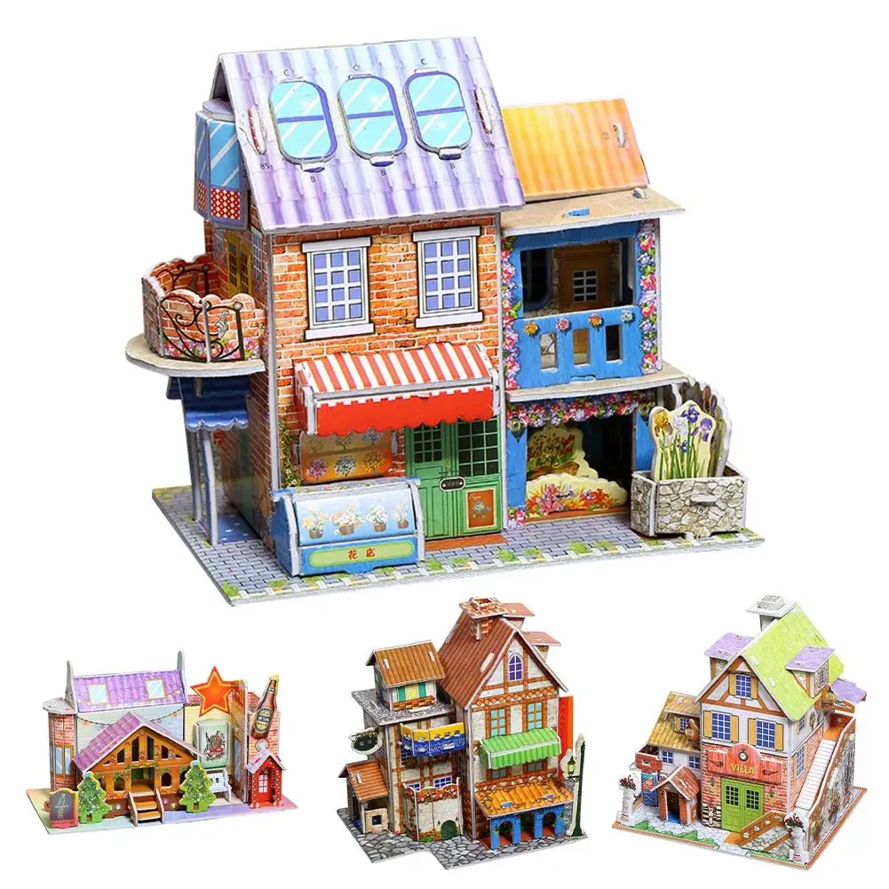 

3D Paper Three-Dimensional Puzzle Educational Toy DIY Children DIY Handmade House Kids Gift
