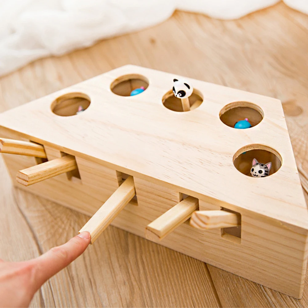 Забавный Кот игрушка для домашних животных в помещении из массива дерева кошки