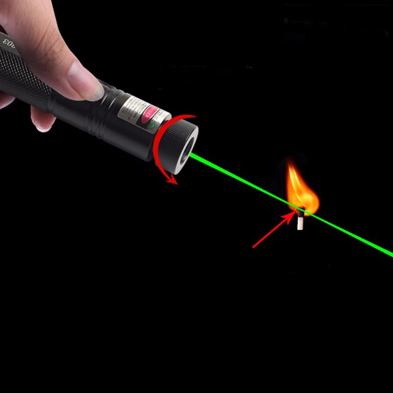 Военная 532нм 5 мВт 303 зеленая лазерная указка ручка горящий луч для 18650 батарей