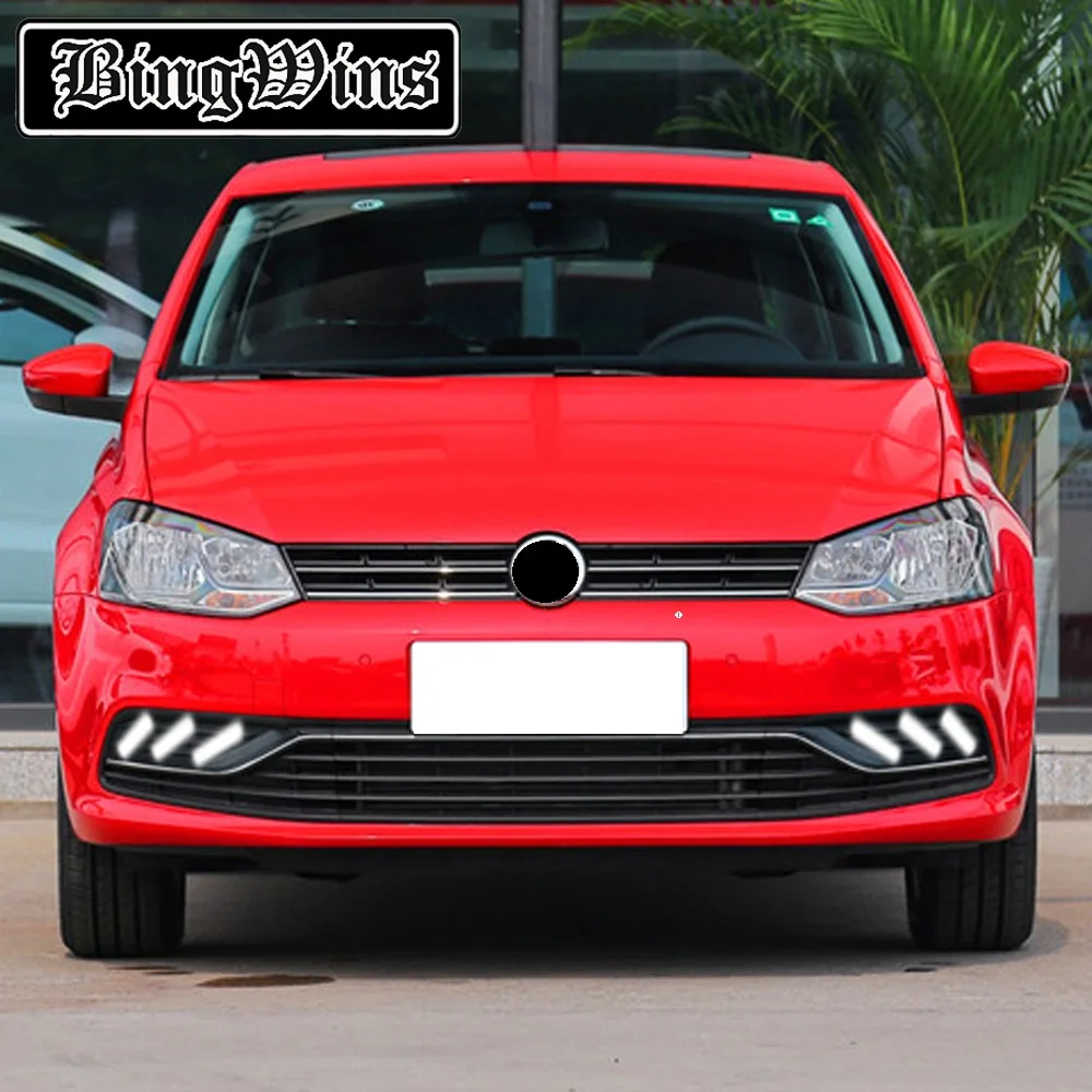 

Car style For v-w P-o-l-o 11-18 LED daytime running lamp fog lamp assembly decoration modification and upgrading