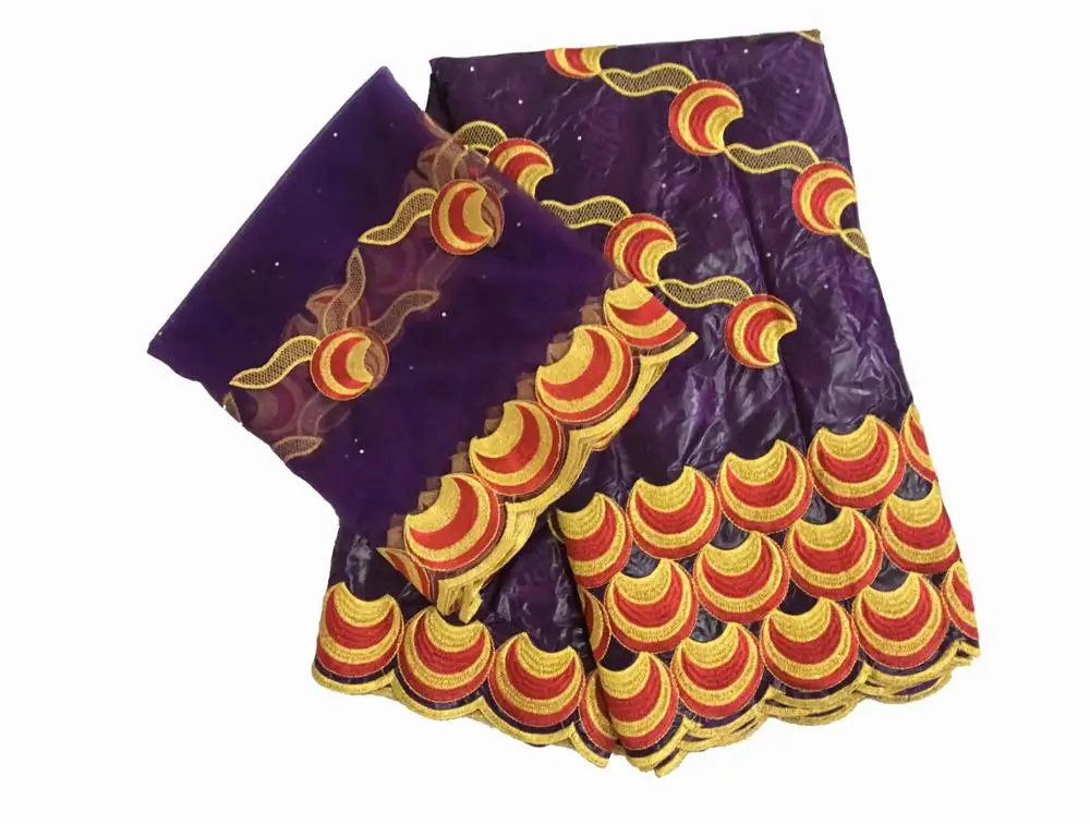 Синий последние вышитые Базен Riche Getzner красный швейцарский вуаль кружево ткань 5