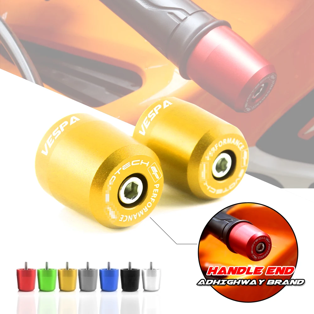 

Handlebar End Motorcycle Plus Handle Bar Grips Ends Tips Caps FOR Vespa Piaggio 3VTE fLY 125 200 250 300 GTV LXV150