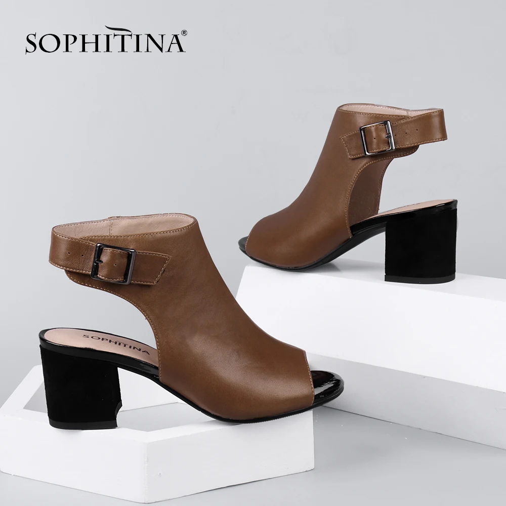 SOPHITINA/модные женские босоножки с круглым носком Высококачественная удобная