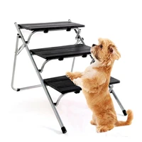portable folding dog 3 layer steps foldable dog stairs pet ladder for small dog puppy teddy bed safe ramp outdoor indoor use