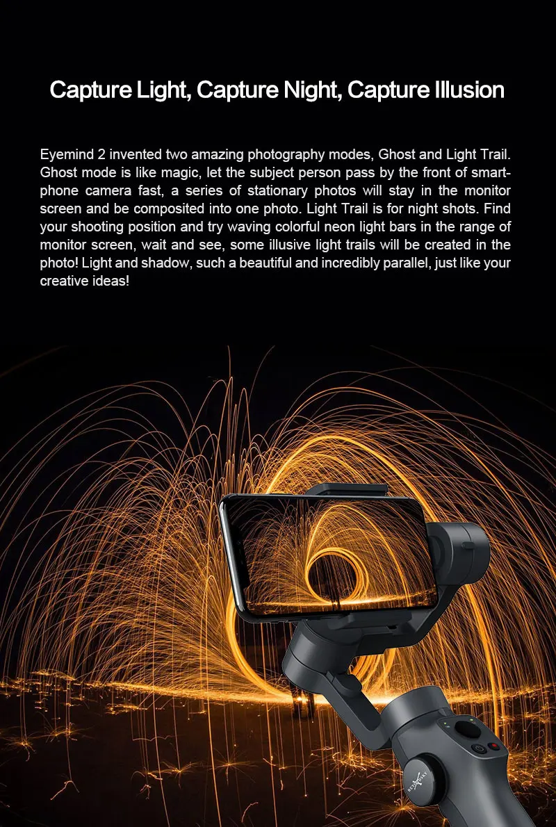Eyemind 2 смартфон ручной карданный 3-осевой Стабилизатор сумка Gopro пластина для iPhone Xiaomi samsung экшн Камера с подарками