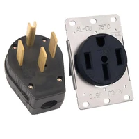 black 50a 125v250v nema l14 50p l14 50r us 3 pole industry electric plug socket generator anti off male female power plug