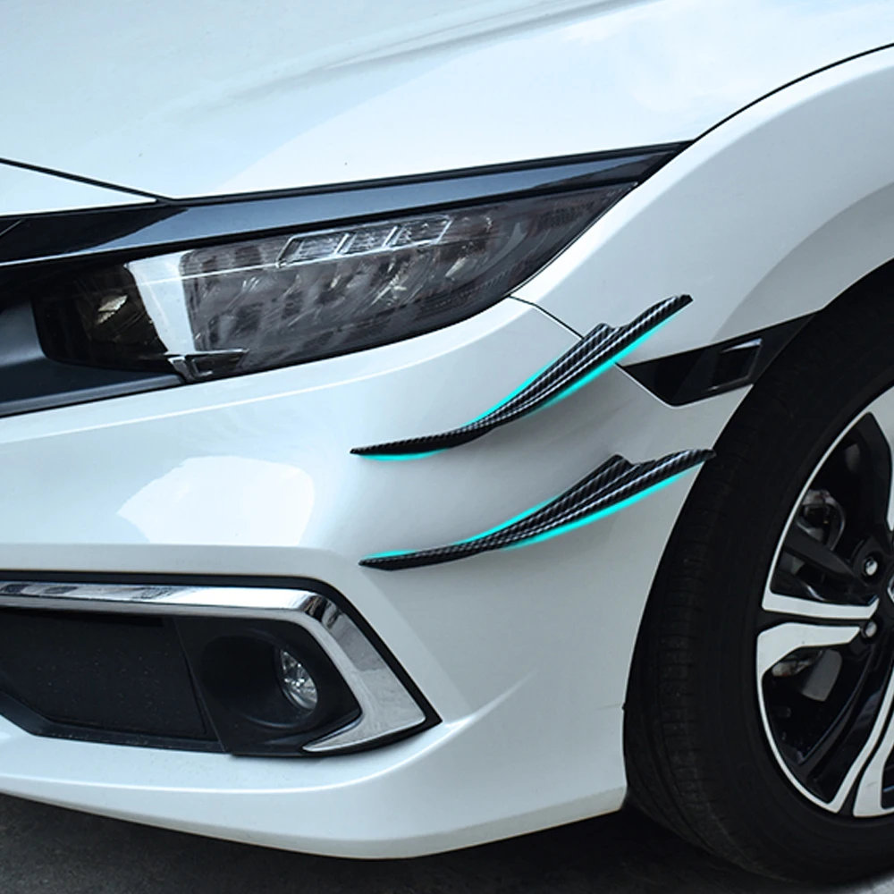

Universal Front Bumper Side Canards Splitter Fins Soft PP Material Matt Black Carbon Anti-Collsion Belt Guard Styling Mouldings