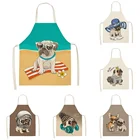 Симпатичные фартуки для собак и Мопсов, милый фартук, фартук для детской кухни, домашнее белье для уборки, фартук, аксессуары для приготовления пищи в кафе