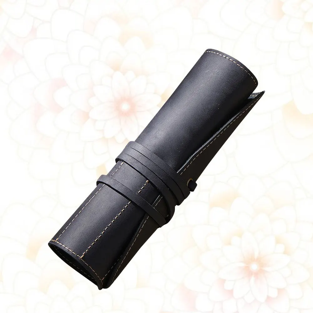 

Vintage Retro Roll Leather Pen Pouch Holder Pencil Bag Pen Case for Rollerball Fountain Ballpoint Pen