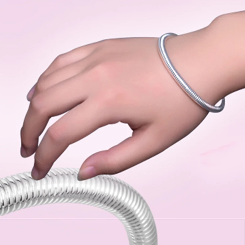 Эластичная катушка весенний браслет на запястье сплав простой для пар и девушек