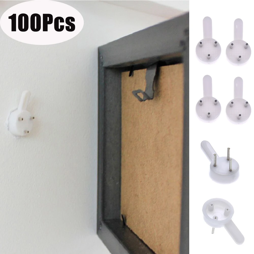 

White Painting Photo Frame Hook Plastic Invisible Wall Hooks Mount Photo Picture Nail Hook Hanger Mirror Hanging Hangers