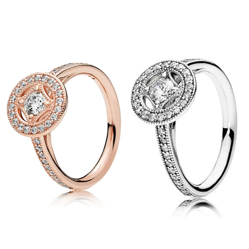 

BaoFu New 925 Sterling Silver Ring Retro Paved Charm And Crystal Pop Women's Wedding Ring Gift High Jewelry