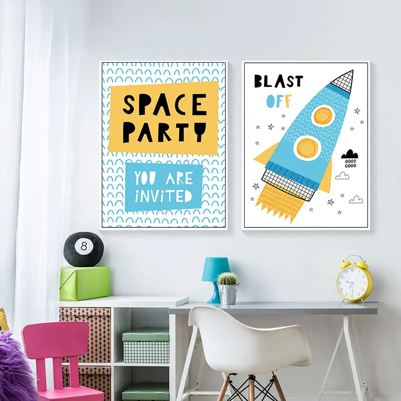 Детская парусиновая настенная живопись для маленьких девочек украшение комнаты