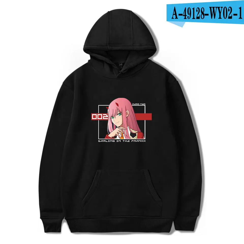 Толстовки с капюшоном Zero Two из аниме Darling in the FranXX 002 модная уличная одежда для