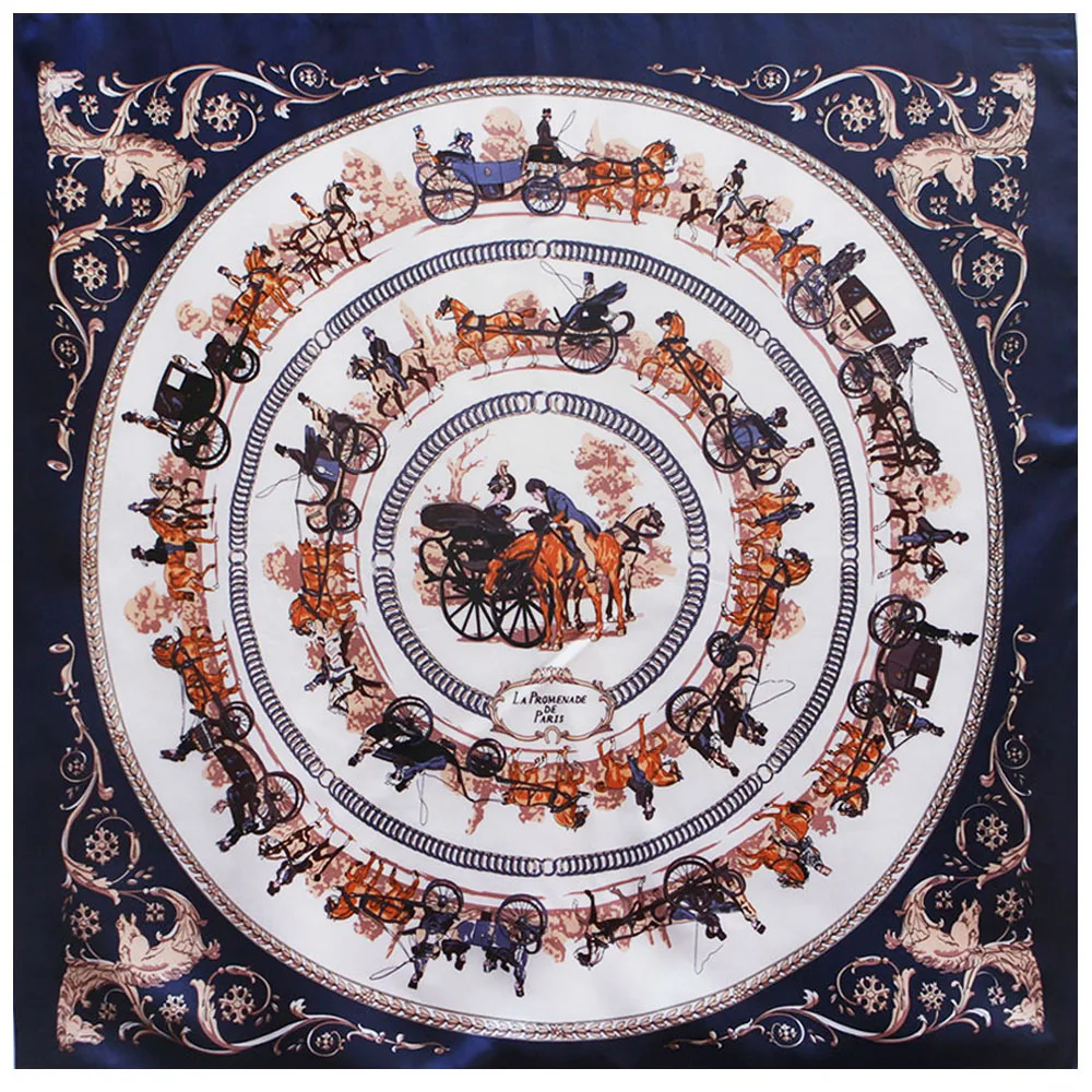 Модный женский шарф роскошный бренд фуляр атласные шарфы большой размер