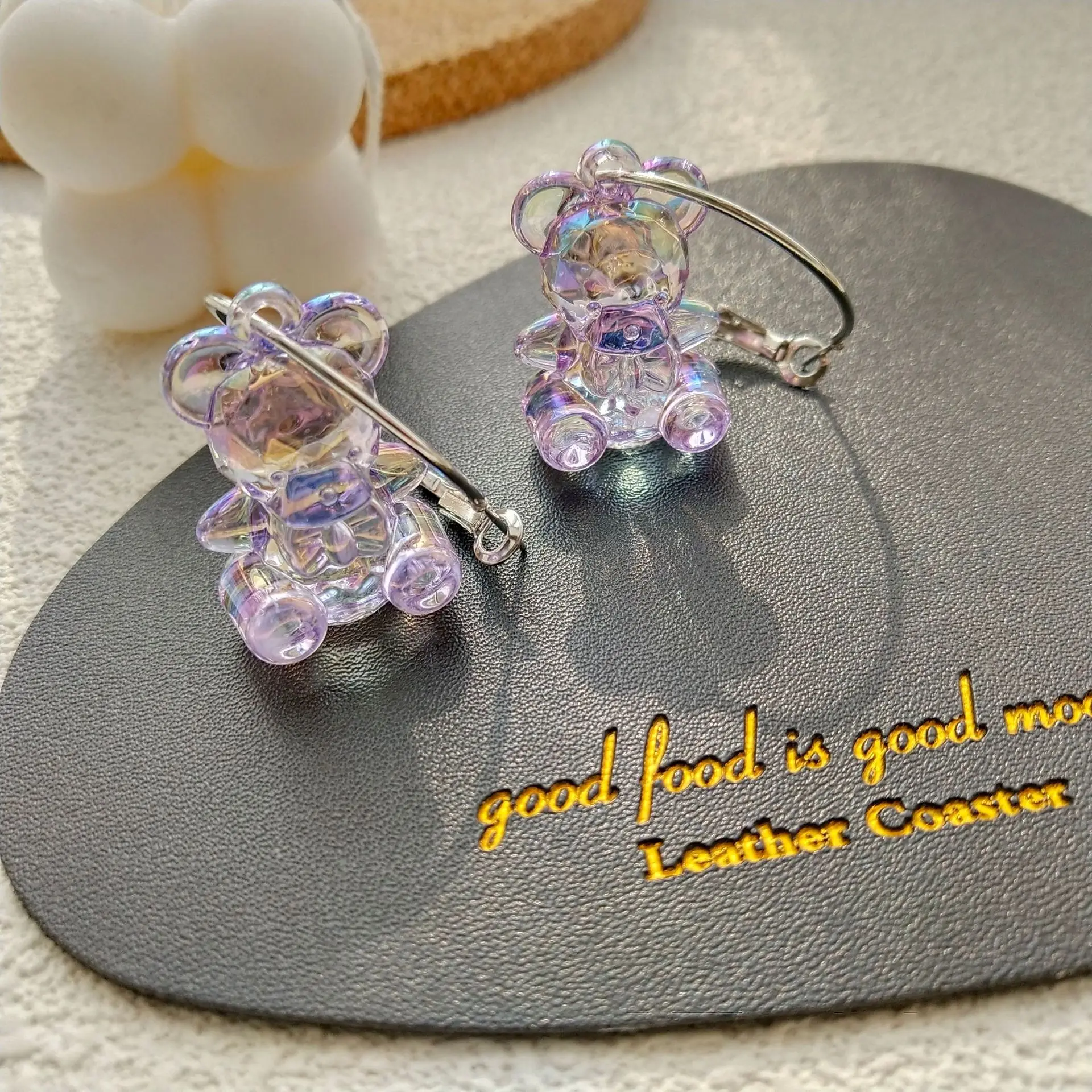 

1 Pair Creative Cute Gummy Bear Earrings Minimalism Cartoon Design Female Ear Hooks Danglers Jewelry Gift