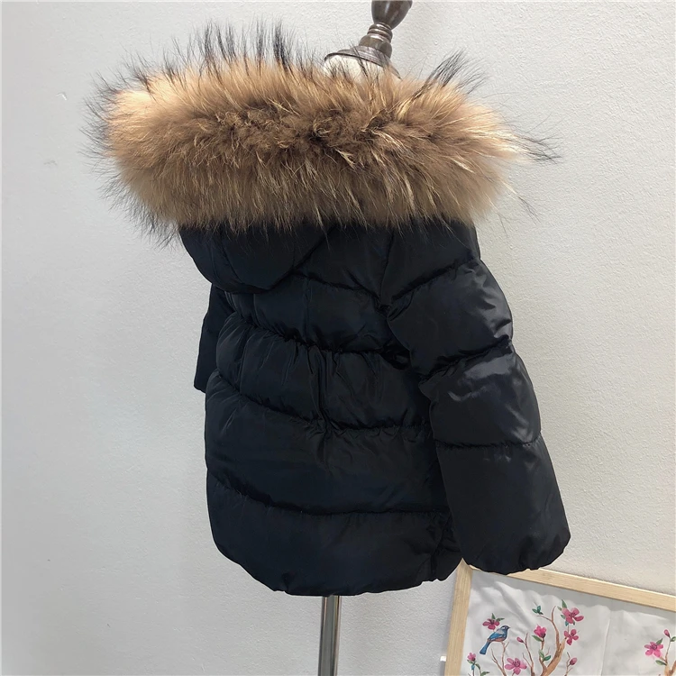 Длинное зимнее пальто для девочек утепленная куртка с капюшоном на талии Модное