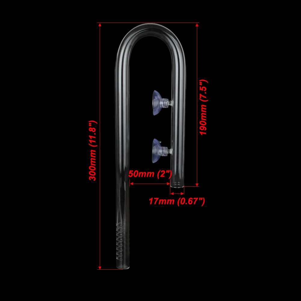 Inflow J Shape-17mm Senzeal аквариум Стекло Лилия Мак спин трубы фильтр трубка с зажимом потока и оттока поверхности скиммер аквариум фильтр - Цвет: Inflow J Shape-17mm