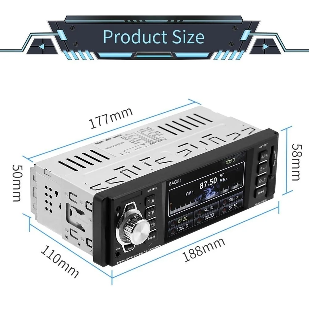 MP5 плеер автомобильное стерео радио 4 1 ''HD TFT экран 12 В аудиосистема/FM/USB/SD/AUX