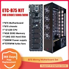 Комплект материнской платы для майнинга ETH B75, системная плата с поддержкой 8 графических карт 4 Гб DDR3 G1620 ЦП 128 Гб SSD 2000 Вт, блок питания, блок питания для майнинга BTC