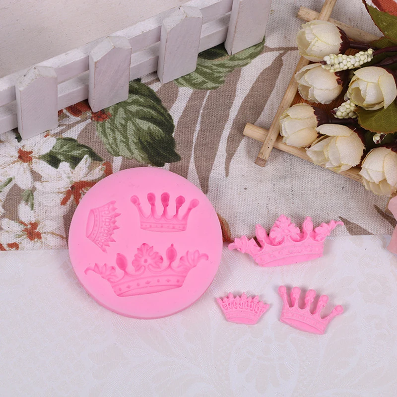 

1Pc Royal crown silicone fandont mold Silica gel moulds crowns Chocolate molds candy mould wedding cake decorating tools