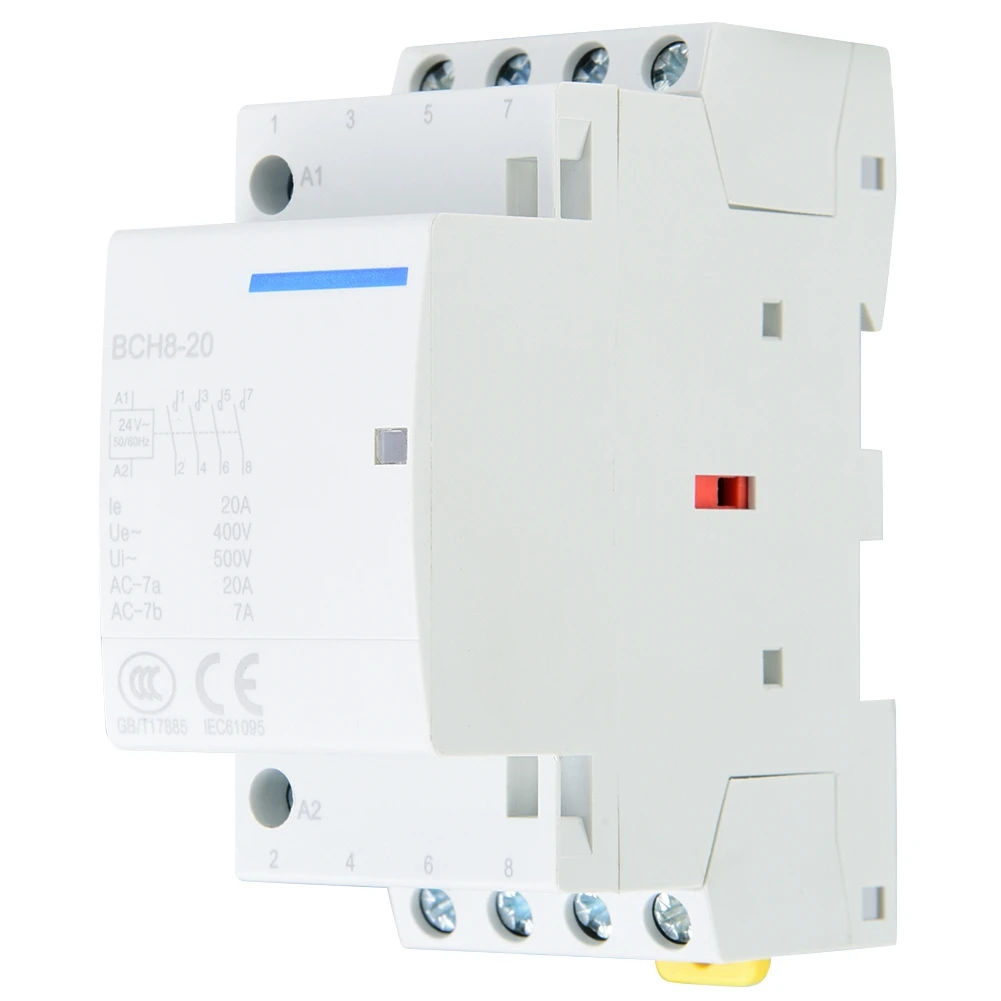 4P 20A 2NO 2NC AC контактор для дома на din рейку 220V/230V 35 мм 8 часов пошлины без Шум и