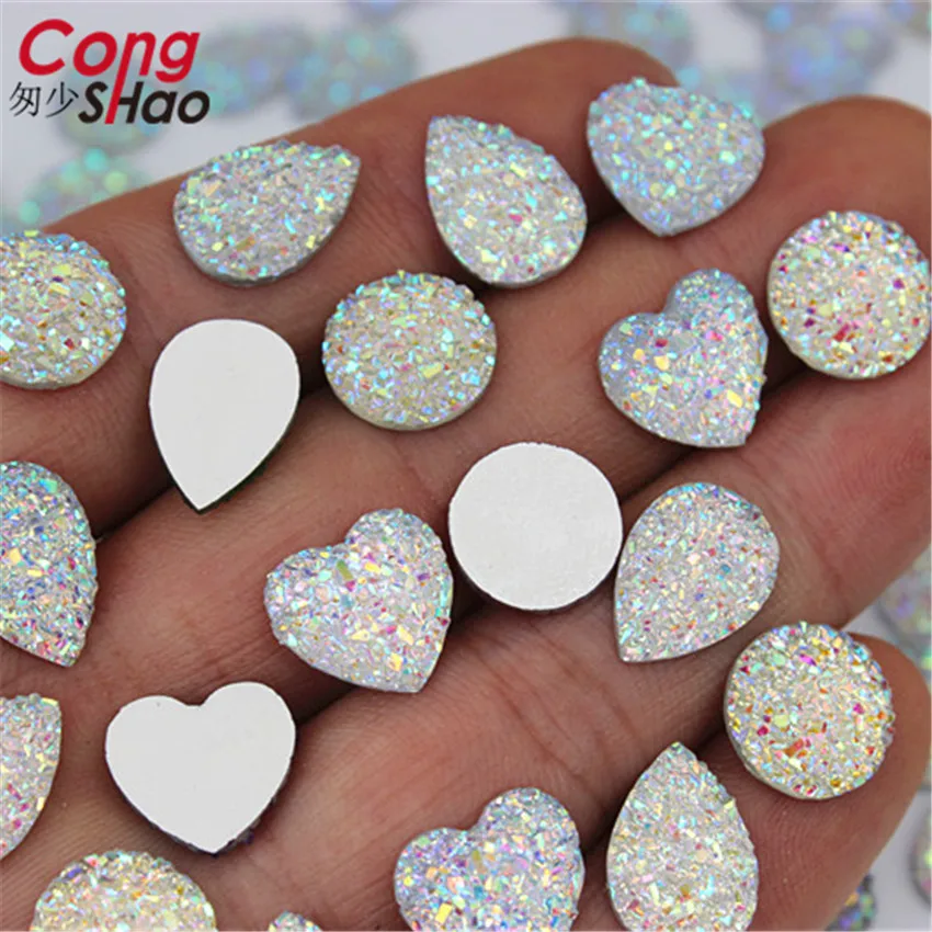 Стразы AB Mix 3 размера 100 шт./пакет с плоской обратной стороной кабошон драгоценные