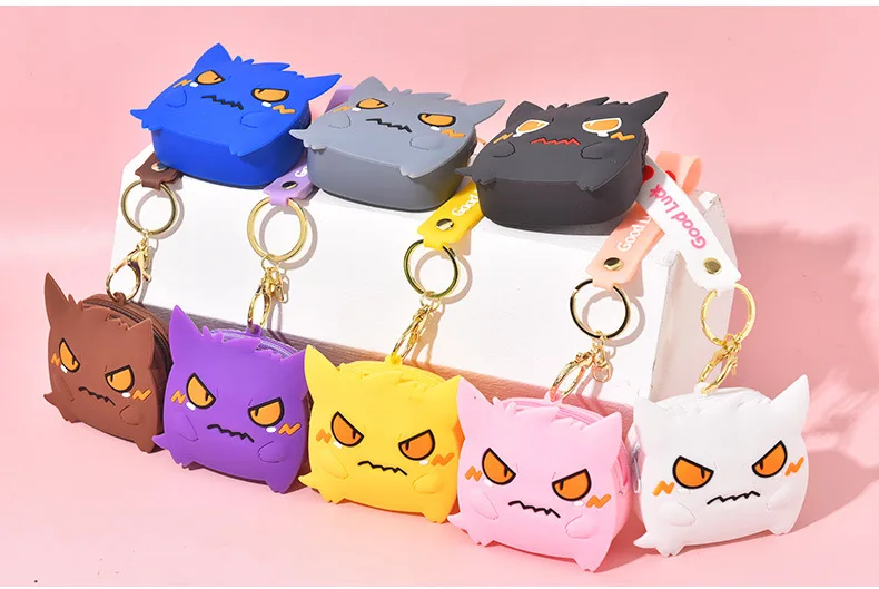 

Pokemon Anime Figure Gengar Silicone Coin Purse Keychain Bag Keyring Ornament Accessories Children's Toy Birthday Gifts