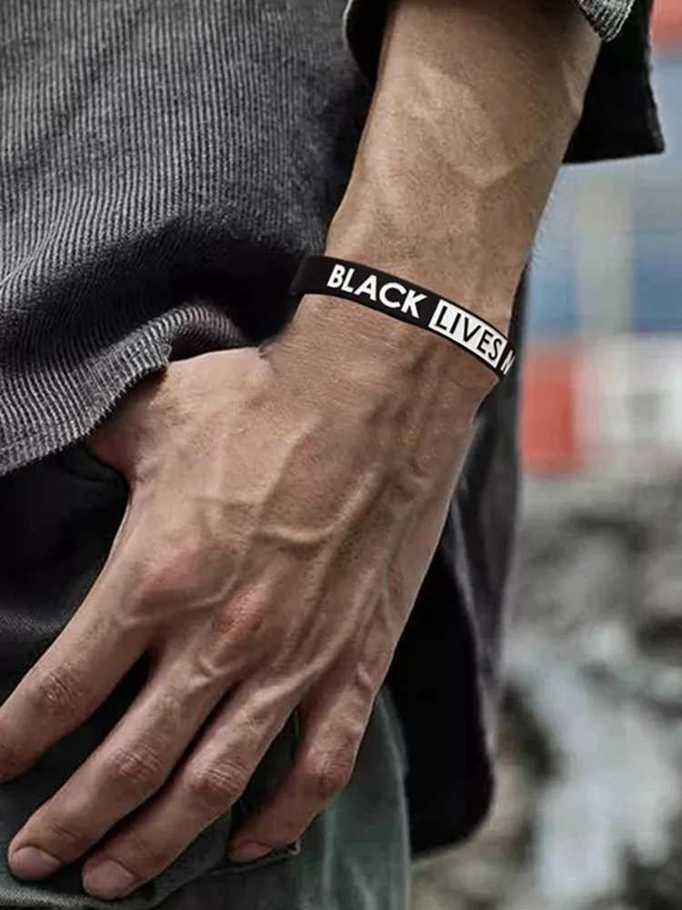 1 шт. черный силиконовый браслет из живой массы резиновый и браслеты для мужчин