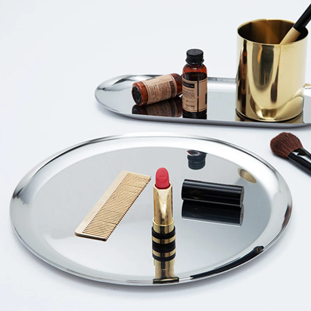 Скандинавский золотой поднос для хранения скандинавский Декор круглая