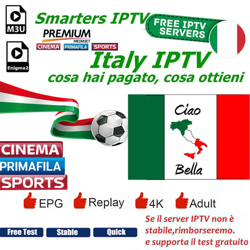 Итальянская IP tv подписка M3U для Italia поддержка box Enigma2 MAG Smart Италии Французский