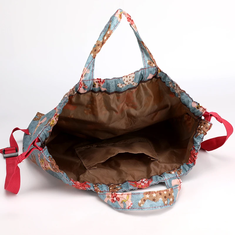 Рюкзак-веревка складной с цветочным рисунком водонепроницаемый