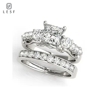 lesf real natural 925 sterling rings set for women sona simulated diamond wedding engagement jewelry