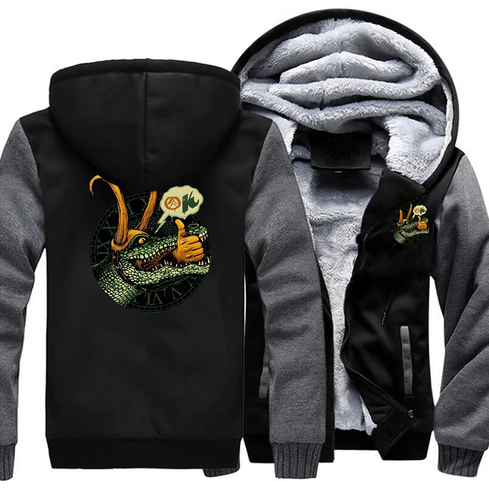 

TV Show Loki Crocodile Loki TVA Harajuku Moletom Mens Hoodies Jacket Casual Coat Zipper Jacket Men Fitness Hoodies Man